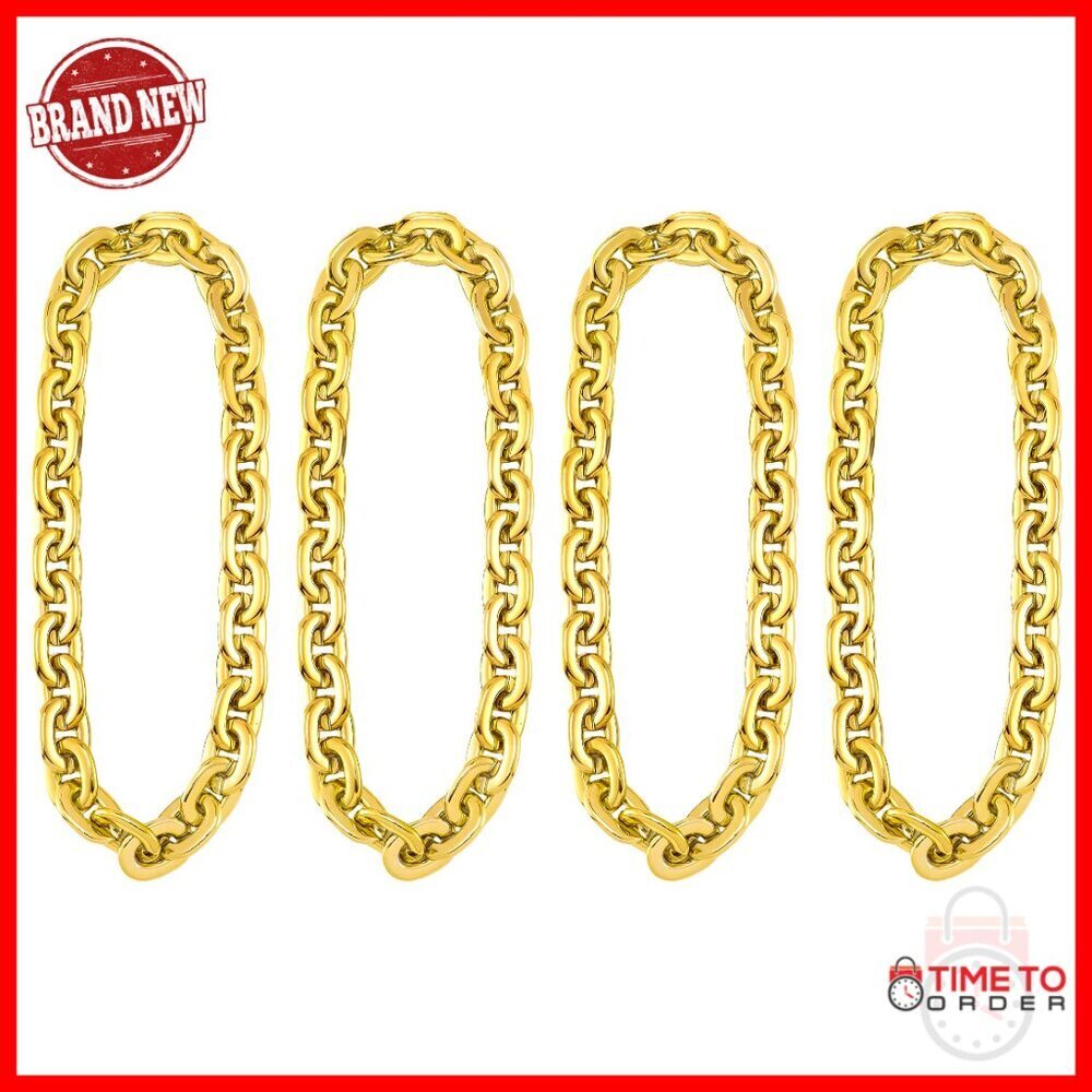 Large Plastic Chain Necklace, 2 Pack, Hip-Hop Rapper Chunky Fake Jewelry